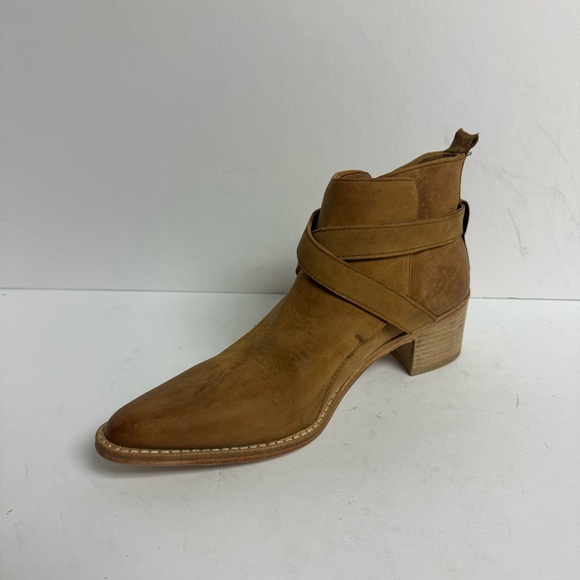 Free People Womens Back Loop Ankle Boot Washed Tan Size EU38.5 M US8.5 - Picture 2 of 6